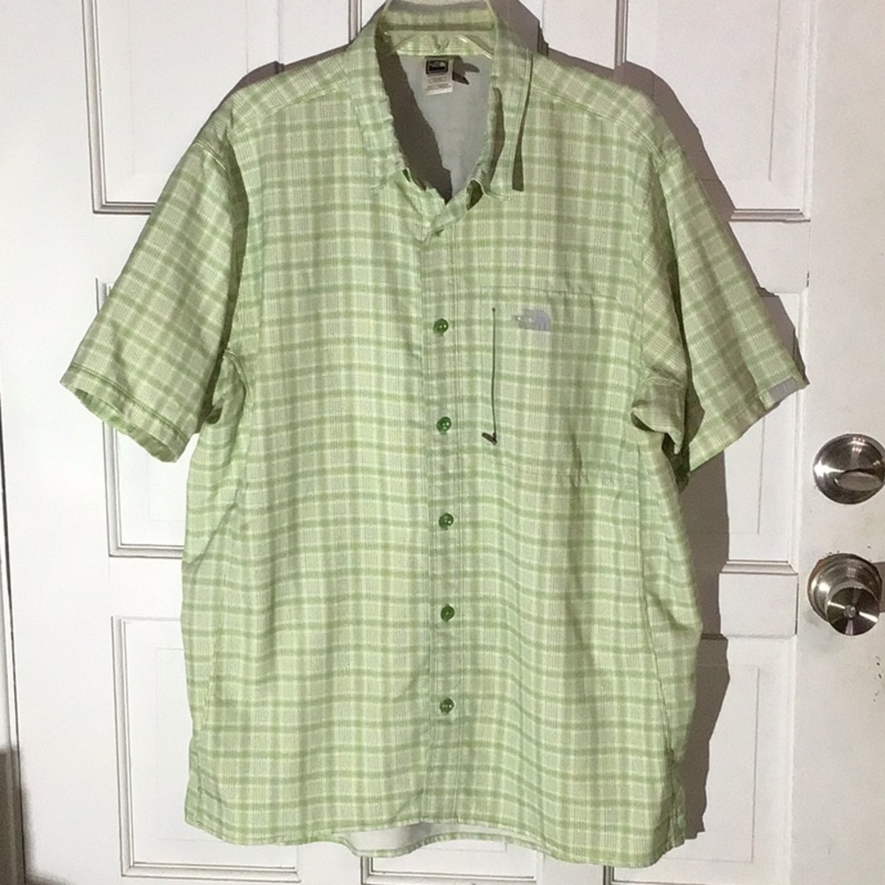 The North Face Green Plaid Outdoor Short Sleeve Shirt